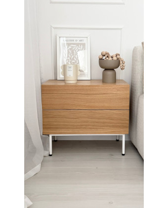 ERYN - dębowa szafka nocna z szufladami 1. szt natychmiastowa wysyłka