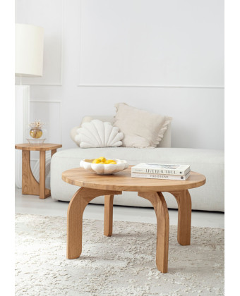 ECHO – Small, round Japanese-style coffee table made of oak ECHO – Small, round Japanese-style coffee table made of oak