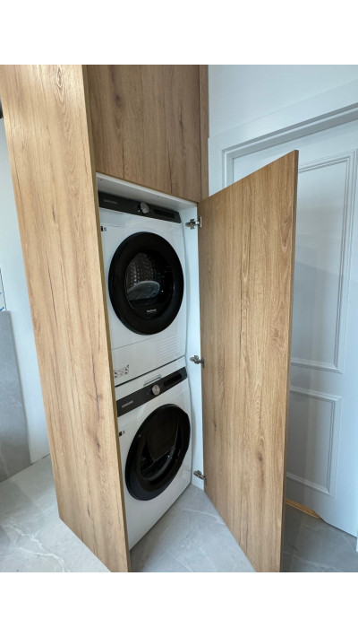 Modern built-in washing machine cabinets in Leszno Modern built-in washing machine cabinets in Leszno