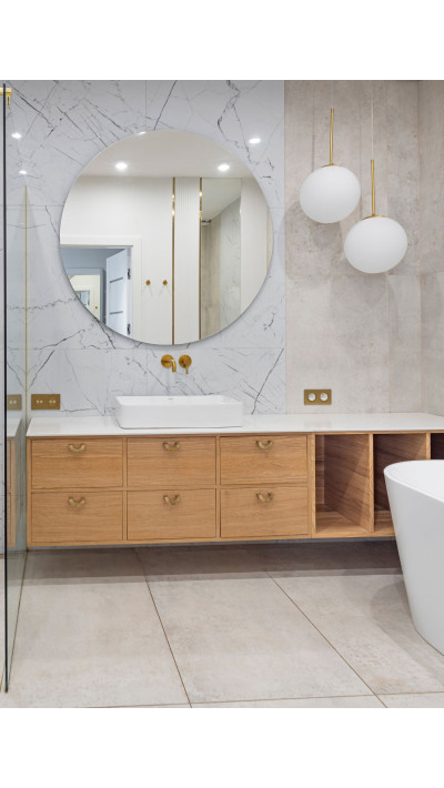 Custom-made vanity cabinet. Custom bathroom furniture in Poznań Custom-made vanity cabinet. Custom bathroom furniture in Poznań
