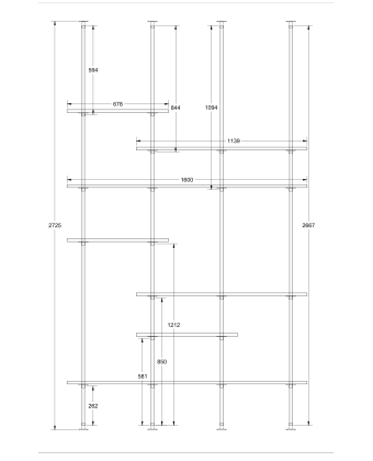 AIDA - nowoczesny regał z czarnego forniru dębowego AIDA - nowoczesny regał z czarnego forniru dębowego