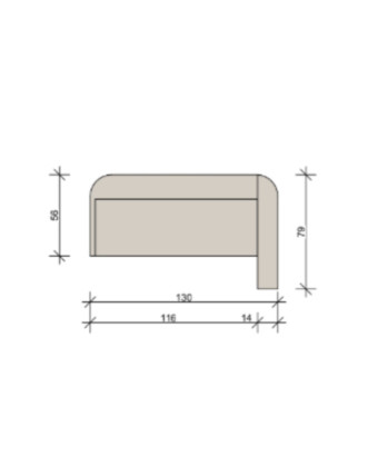 A rounded reception desk with a grooved front—modern and elegant