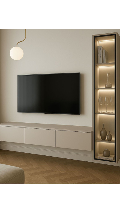A hanging, backlit display case with glass and LED lighting. A hanging, backlit display case with glass and LED lighting.