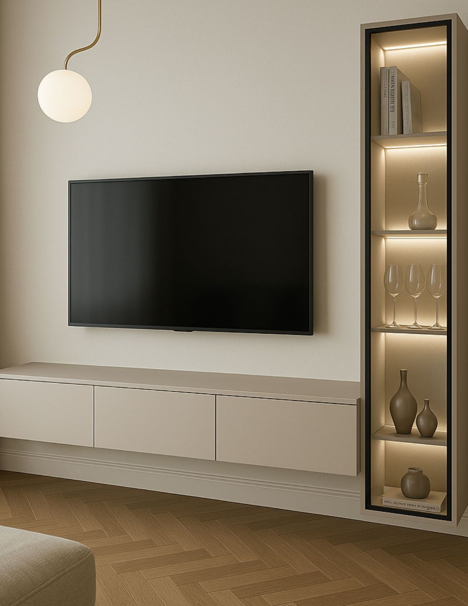 Wisząca podświetlona witryna z szkłem i podświetleniem LED. Wisząca podświetlona witryna z szkłem i podświetleniem LED.