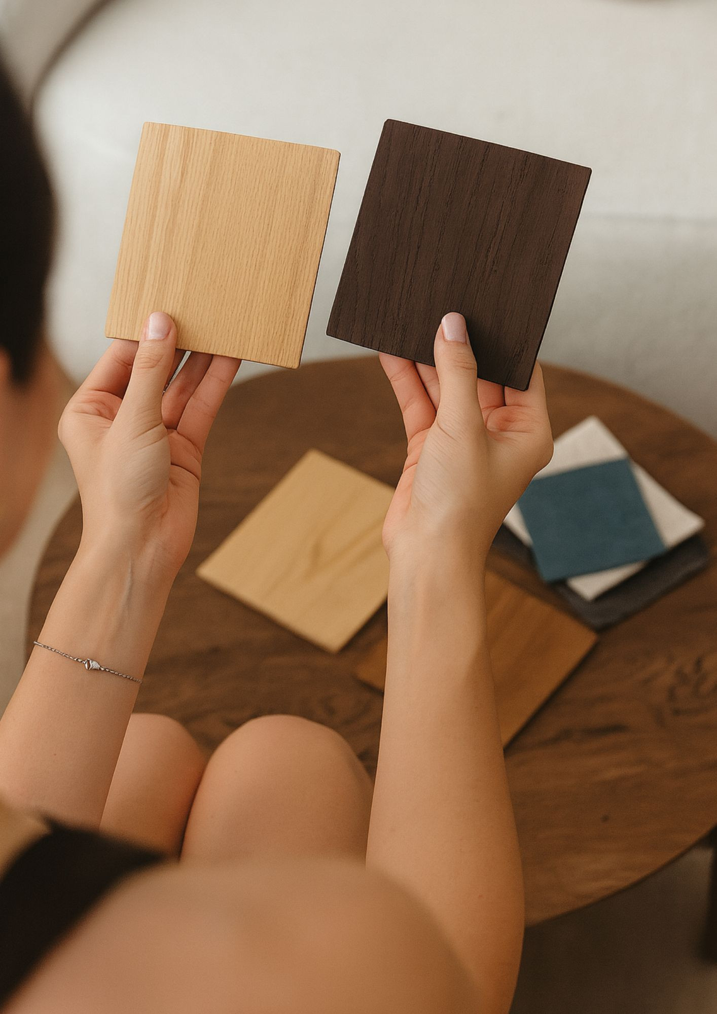 Samples of natural veneers in various shades—from light to dark Samples of natural veneers in various shades—from light to dark
