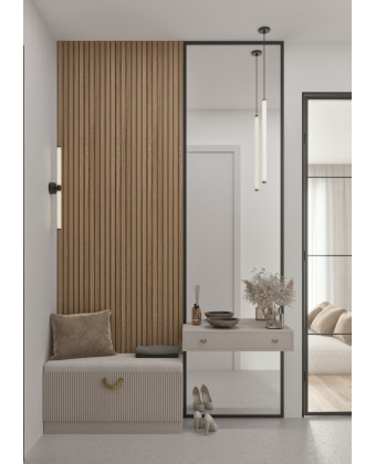 Shoe cabinet with an upholstered seat in cashmere color