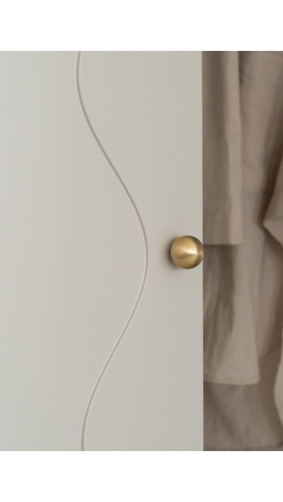 szafa frezowana MDF kaszmir, minimalistyczna szafa do przedpokoju i garderoby w stylu japandi