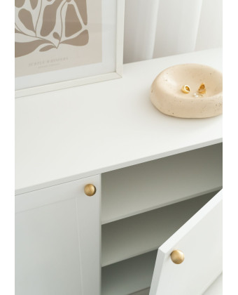 White, modern, minimalist chest of drawers for the living room