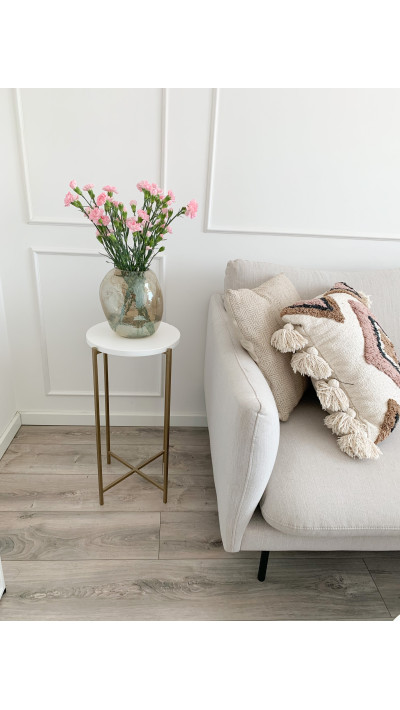 Modern classic-style side table – white and gold