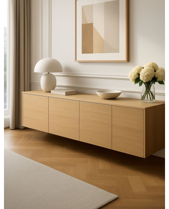 Tammy - wisząca szafka telewizyjna do salonu z forniru dębowego