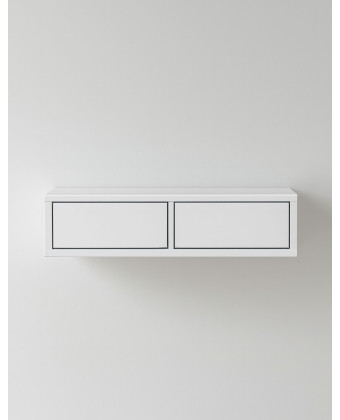 Szafka wisząca 60×20×15 cm – minimalistyczna, biała, z 2 frontami