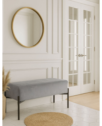 Ławka tapicerowana z metalową podstawą 75x37x40| puf NATYCHMIASTOWA WYSYŁKA