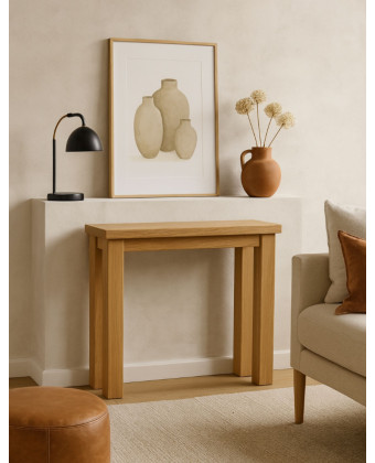 Dębowa konsola z litego drewna | Minimalistyczna i ponadczasowa