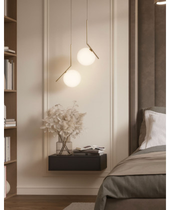 Miley Black Wall-Mounted Modern Nightstand for the Bedroom by PAPIERÓWKA MEBLE