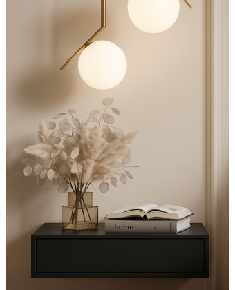 MILEY MDF – Czarna szafka nocna wisząca z szufladą do sypialni