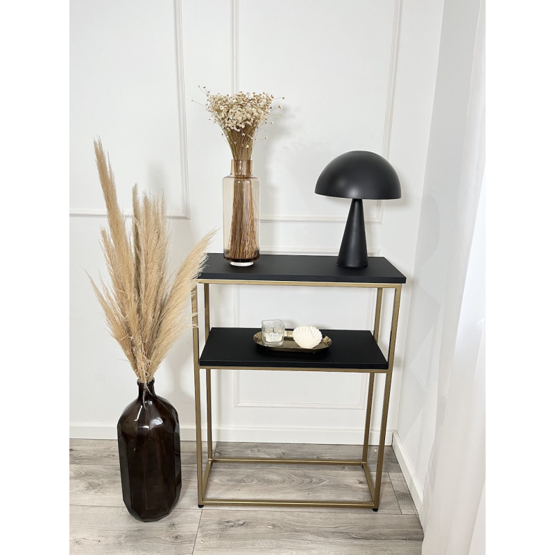 Nowoczesna konsola czarno-złota do salonu i przedpokoju | Minimalistyczna i elegancka Nowoczesna konsola czarno-złota do salonu i przedpokoju | Minimalistyczna i elegancka