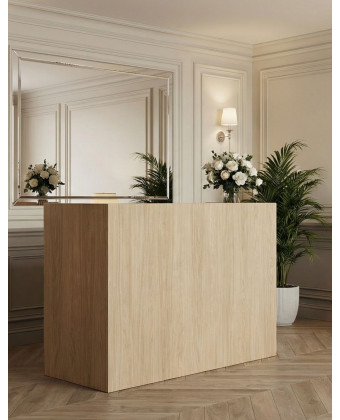 recepcja barberska, drewniana recepcja do kliniki