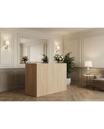 recepcja barberska, drewniana recepcja do kliniki