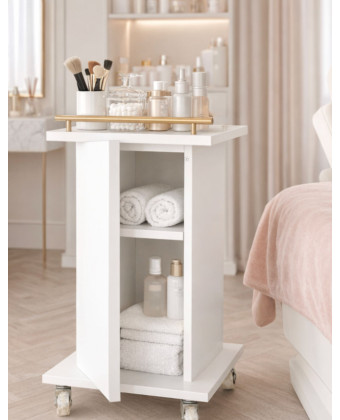 Stolik kosmetyczny OLENA na kółkach z miejscem do przechowywania