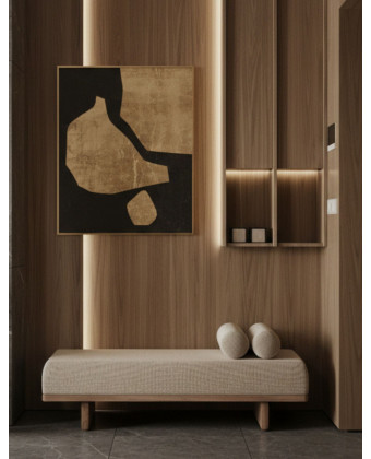 Minimalistyczne siedzisko tapicerowane na nóżkach