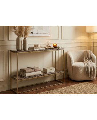 Nowoczesna konsola IVY z kamiennym blatem do przedpokoju