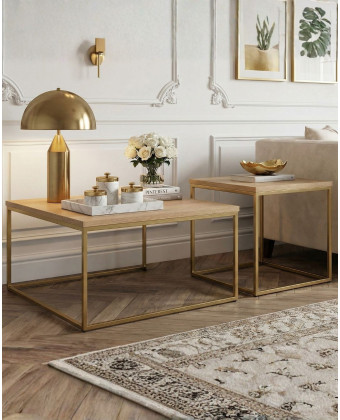 Zestaw stolików kawowych 60x60x57 i 41x41x48 – nowoczesne stoliki do salonu