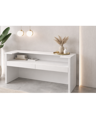 Recepcja beauty ryflowana, recepcja biała lamele