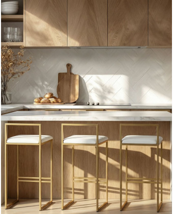 ROSELLA - nowoczesny hoker do wyspy  z tapicerowanym siedziskiem