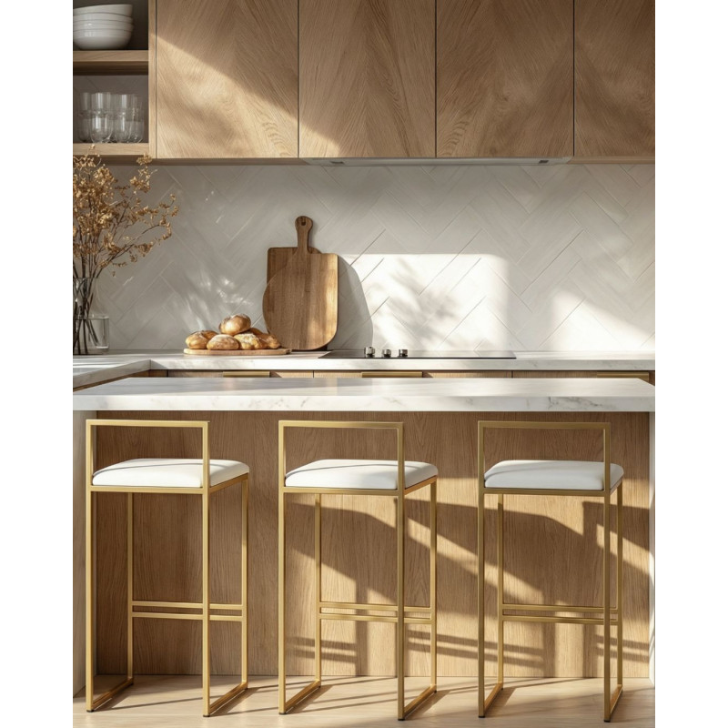 ROSELLA - nowoczesny hoker do wyspy  z tapicerowanym siedziskiem