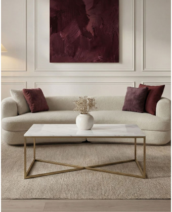 stolik kawowy z kamiennym blatem złoty stolik kawowy glamour do salonu