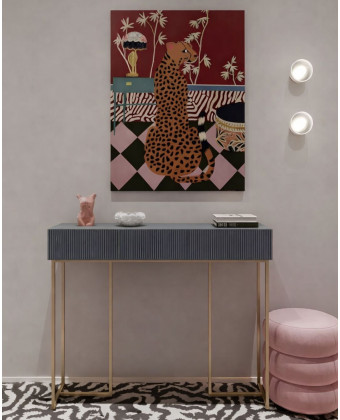 Nowoczesna konsola do przedpokoju z ryflowanym frontem