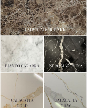 Konsola LORE z marmurowym blatem i złotą metalową konstrukcją – nowoczesna konsola do przedpokoju