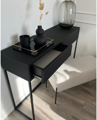 konsola MARIKA czarna nowoczesna konsola do przedpokoju pod lustrem