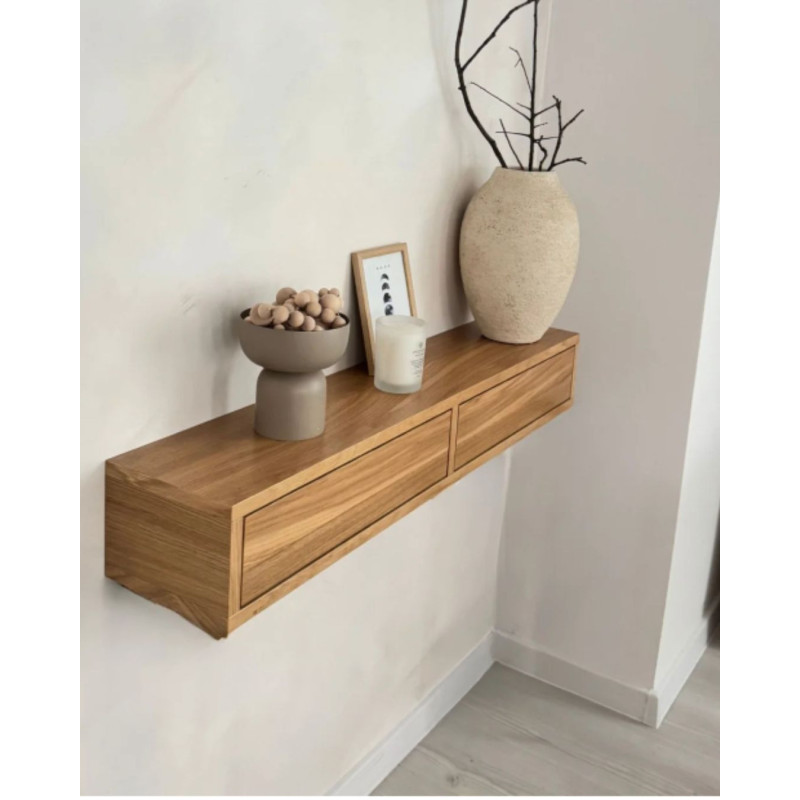 Wisząca szafka z szufladami z forniru debowego Wisząca szafka z szufladami z forniru debowego