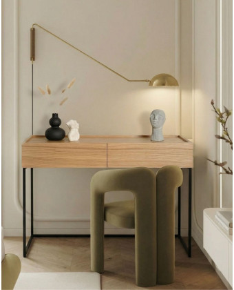 Przyścienna konsola z szufladami do sypialni, toaletka.