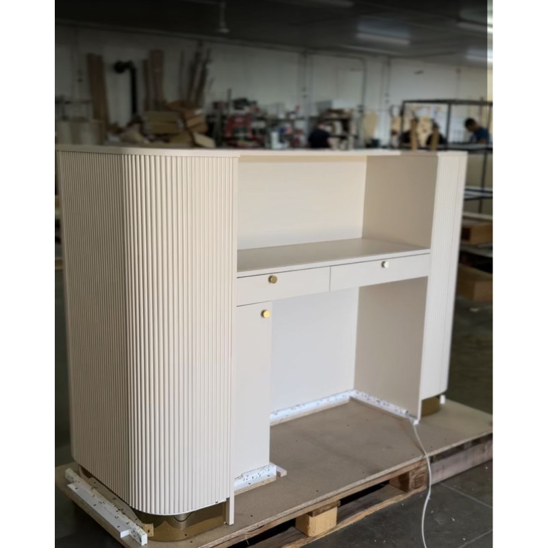 recepcja kosmetyczna AMELIA nowoczesna recepcja do salonu kosmetycznego ryflowana