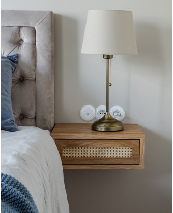 Szafka nocna wisząca RATTAN z plecionką wiedeńską, szafka nocna drewniana do sypialni.