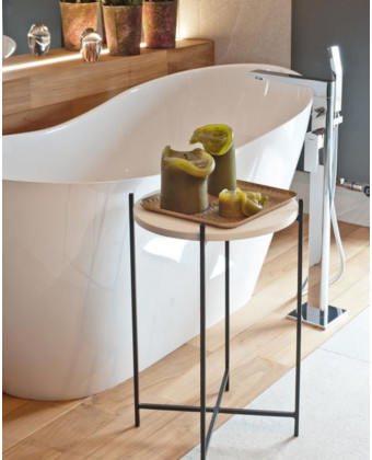 Stolik pomocniczy YASMINE czarny metalowy do salonu