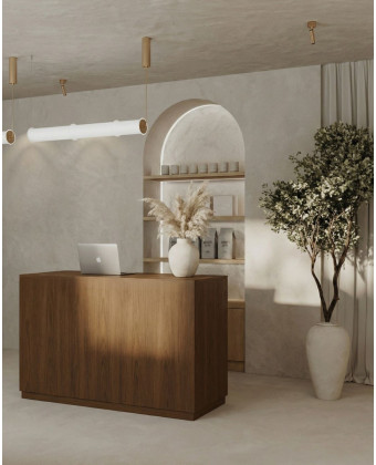 Nowoczesna ryflowana lada recepcyjna | Recepcja do salonu beauty, kosmetyczna, fryzjerska