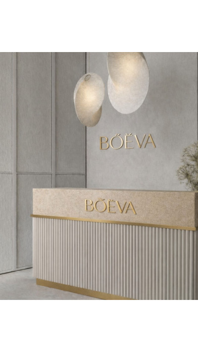 RICH Reception Desk – Grooved Counter for Beauty Salons and Hair Salons | Papierówka RICH Reception Desk – Grooved Counter for Beauty Salons and Hair Salons | Papierówka