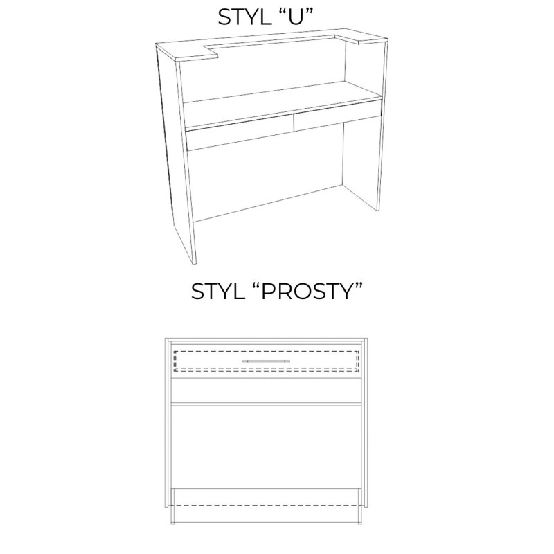 Elegancka lada do salonu beauty z minimalistycznym designem