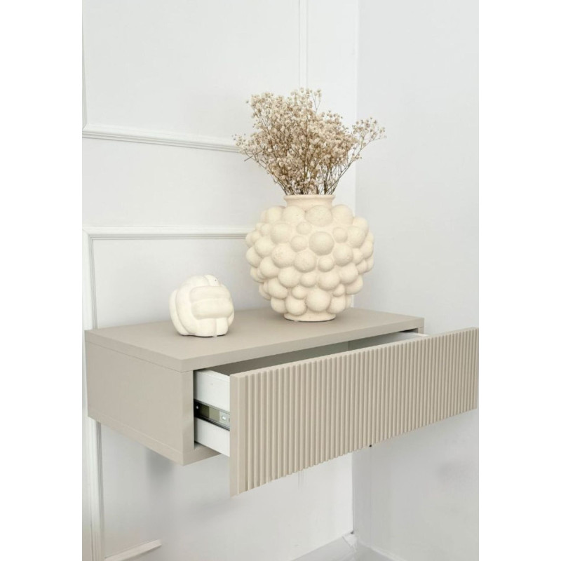 czarna szafka nocna wisząca Kendra minimalistyczna - PAPIERÓWKA MEBLE czarna szafka nocna wisząca Kendra minimalistyczna - PAPIERÓWKA MEBLE