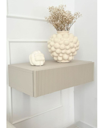 szafka nocna czarna Kendra wisząca ryflowany front - PAPIERÓWKA MEBLE szafka nocna czarna Kendra wisząca ryflowany front - PAPIERÓWKA MEBLE