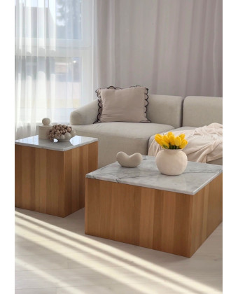 Nowoczesne stoliki kawowe z marmurowym blatem