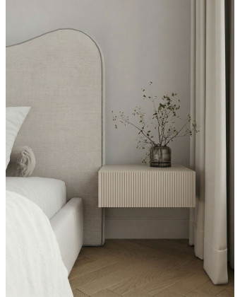 szafka nocna czarna Kendra wisząca ryflowany front - PAPIERÓWKA MEBLE szafka nocna czarna Kendra wisząca ryflowany front - PAPIERÓWKA MEBLE