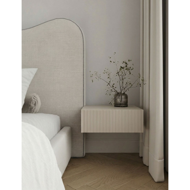 szafka nocna czarna Kendra przy łóżku kontynentalnym - PAPIERÓWKA MEBLE szafka nocna czarna Kendra przy łóżku kontynentalnym - PAPIERÓWKA MEBLE