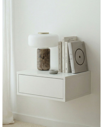 szafka nocna Miley biała wisząca nowoczesna szafka nocna do sypialni PAPIERÓWKA MEBLE