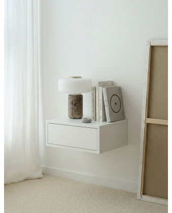 szafka nocna Miley biała wisząca nowoczesna szafka nocna do sypialni PAPIERÓWKA MEBLE