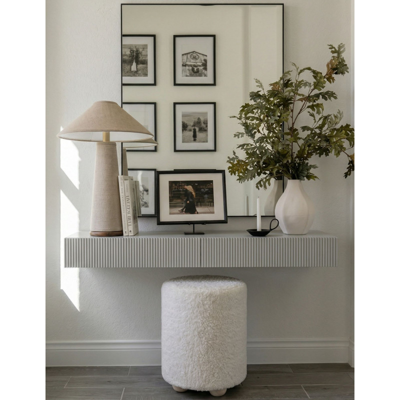 szafka nocna Miley kaszmirowa z szufladą stolik pomocniczy do sypialni PAPIERÓWKA MEBLE