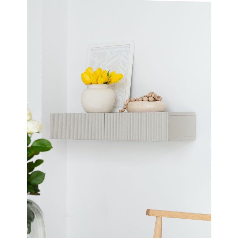 Konsola przyścienna ryflowana – nowoczesna konsola do salonu i przedpokoju, minimalistyczna konsola wisząca